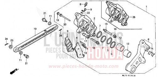 REAR BRAKE CALIPER (2) VFR750FJ de 1988